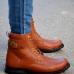 Mens Attractive and Stylish Brown Solid Synthetic Boots