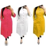 Rayon Solid A Line Kurtis Pack Of 3