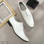 Stylish Patent Leather White Derby Lace-Up Office Party Ethnic Wear Men Formal Shoes