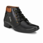 Stylish Black Synthetic Formal Boots For Men