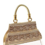 Fashionable Unique Womens Polyethylene Clutches Gold Free Size
